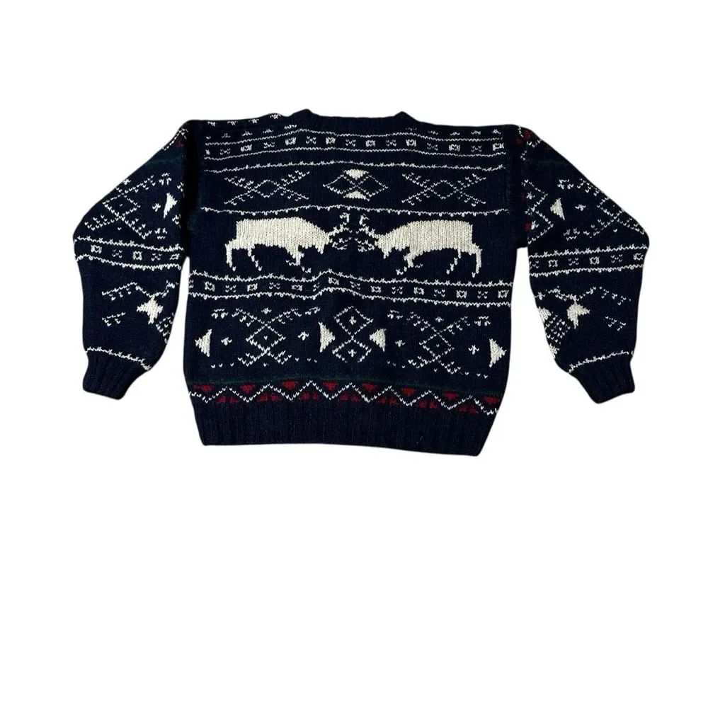 Vintage Traditions 100% Wool Sweater – Size Medium Blue